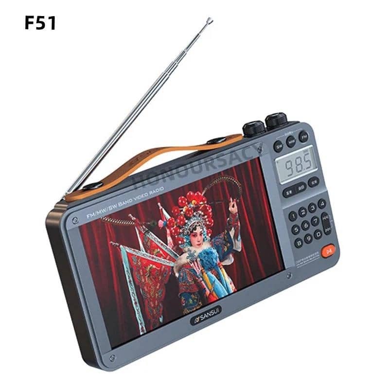 Портативне FM-радіо SANSUI F51, 7-дюймовий світлодіодний дисплей